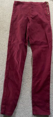 Hose bordeaux rot Mädchen 158