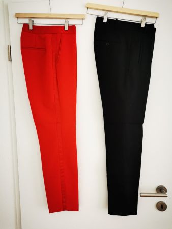 Zara Hosen für Damen, rot & schwarz, Gr. XS