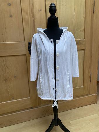 Multiblu Sommerjacke Weiss Gr.M mit Kapuze Baumwolle