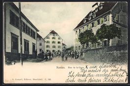 AK Renan, Rue de la Gare, Strassenpartie
