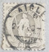 217) 97A Stehende Helvetia Vollstempel Kt. 100.-
