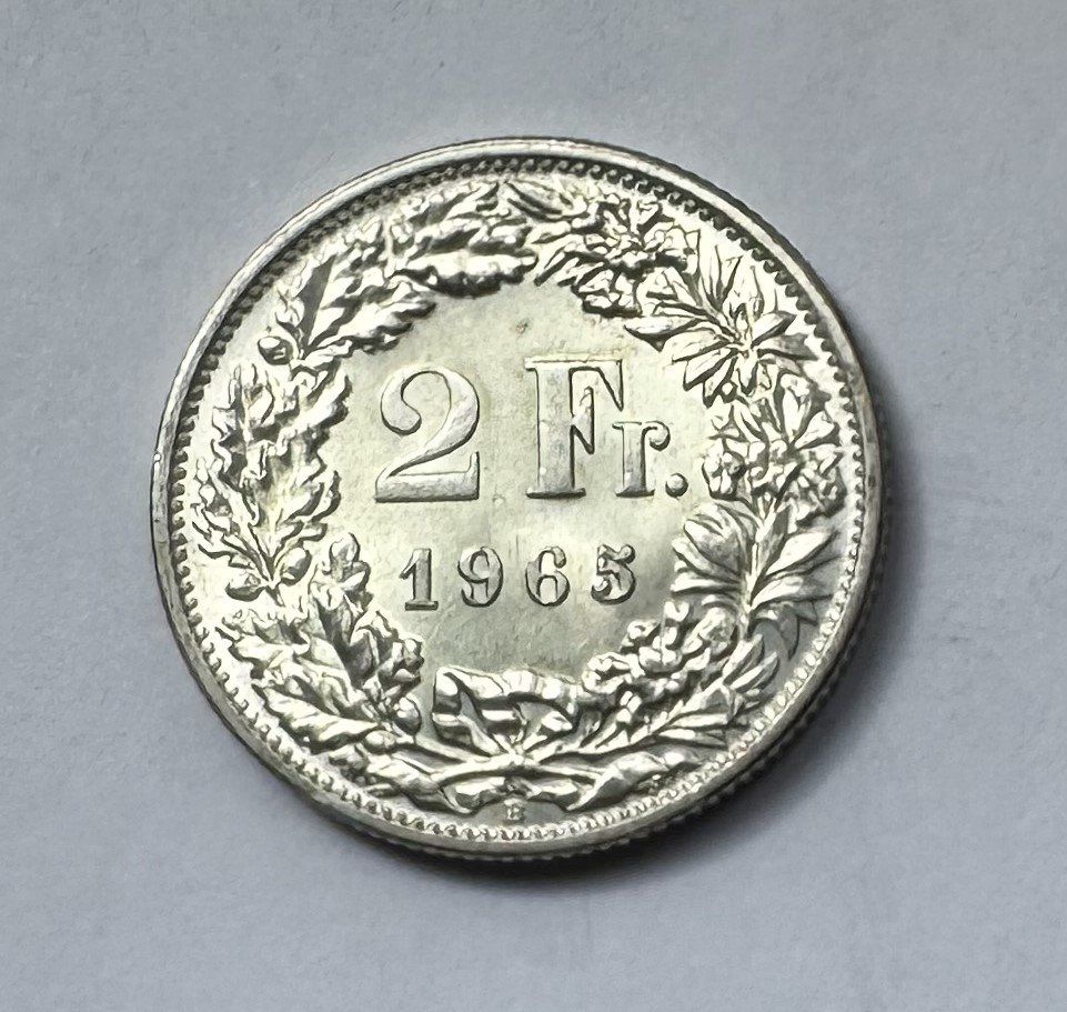 Tutti le monete: 1965 2 Franken unz / stgl – Nuovo (secondo la descrizione) da Kirchberg SG venduto da Helveticus00