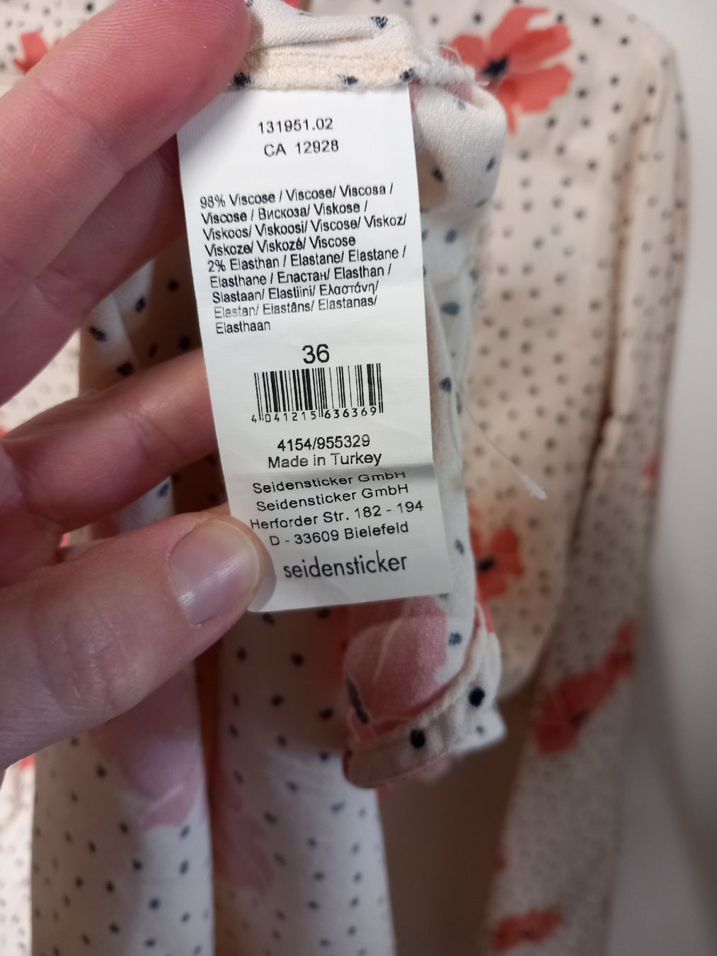 Camicette: Seidensticker Bluse Mohnblumen Gr.36 – Usato da Gwatt (Thun) venduto da umwelt-brocki 2