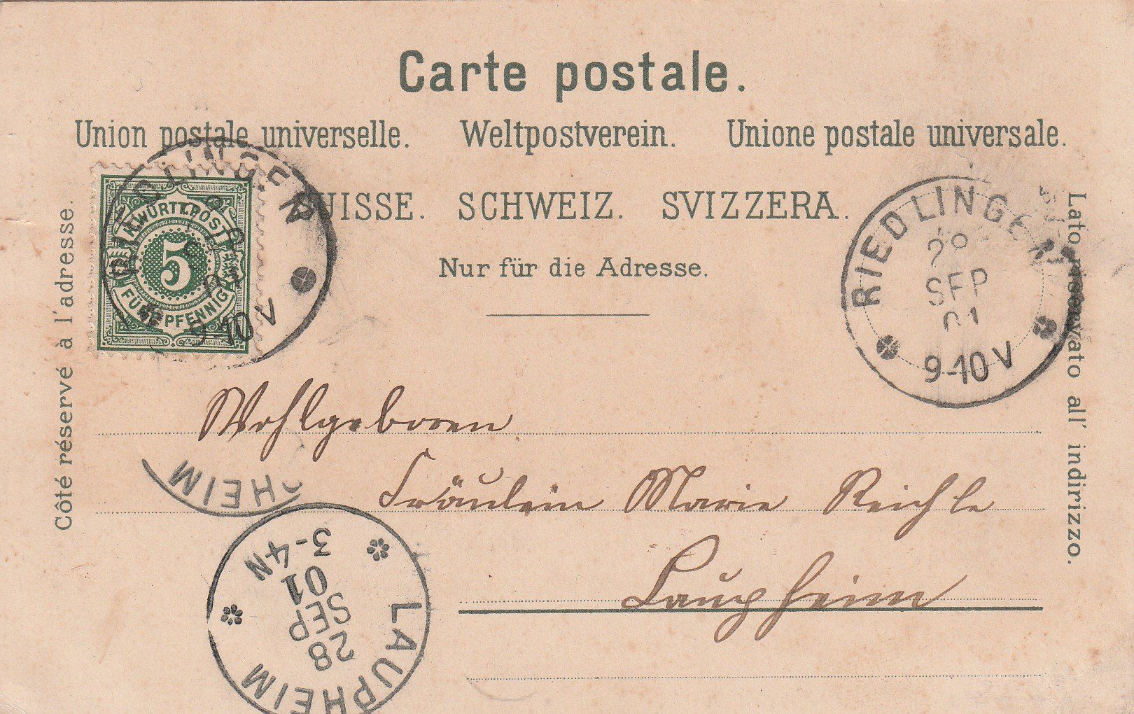 Cartoline postali: Kt.Schwyz-Einsiedeln-Litho 1901 – Usato da uttwil venduto da Koehlerfred 1