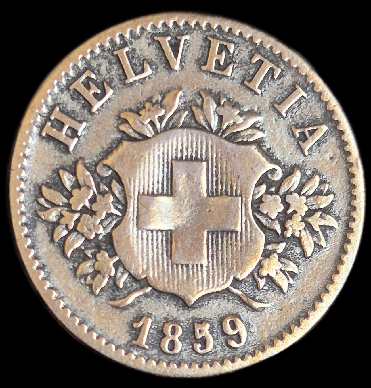 Tutti le monete: Silber Billon 20 Rappen 1859 Schweiz – Usato da Grenchen venduto da Grenchen_Coins