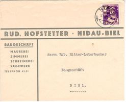 Rud. Hofstetter Nidau Biel Baugeschäft 1934