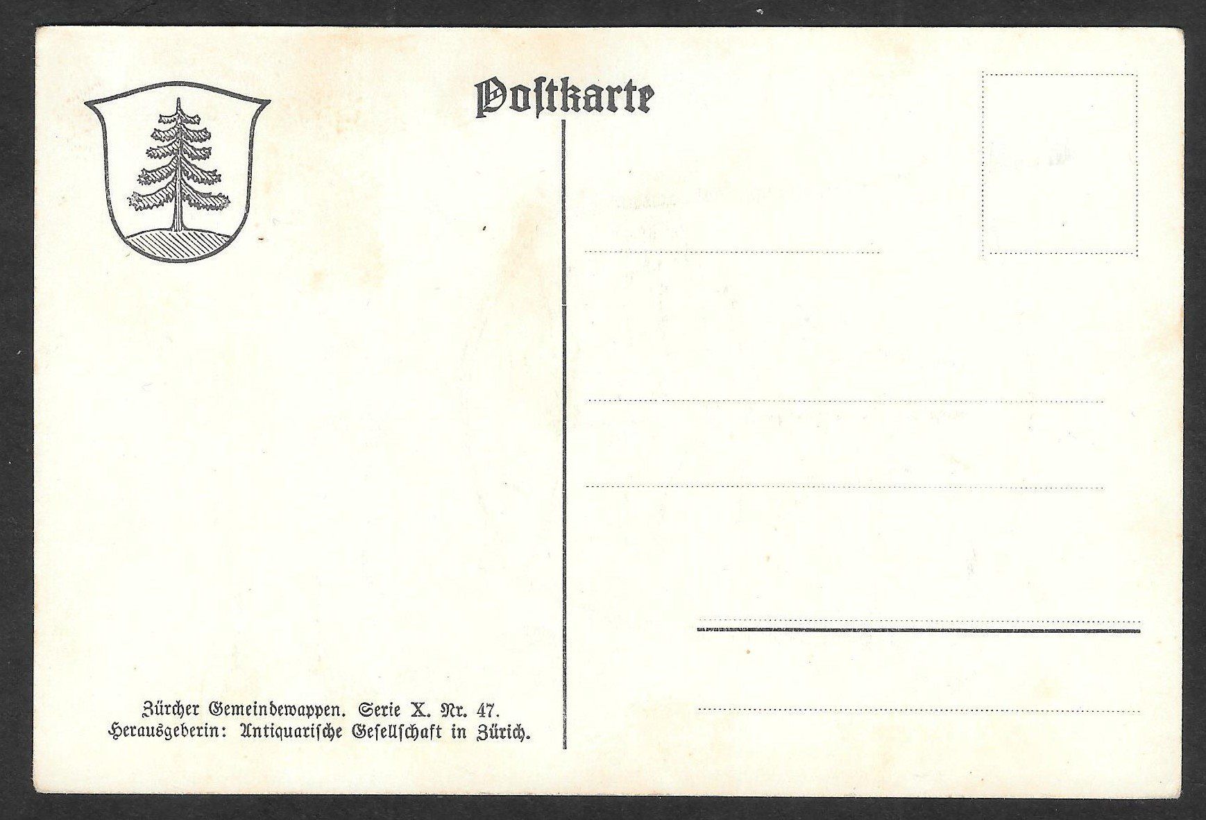 Cartoline postali: Bauma Gemeindewappen mit Beschreibung – Usato da Olten venduto da clotaldi 1