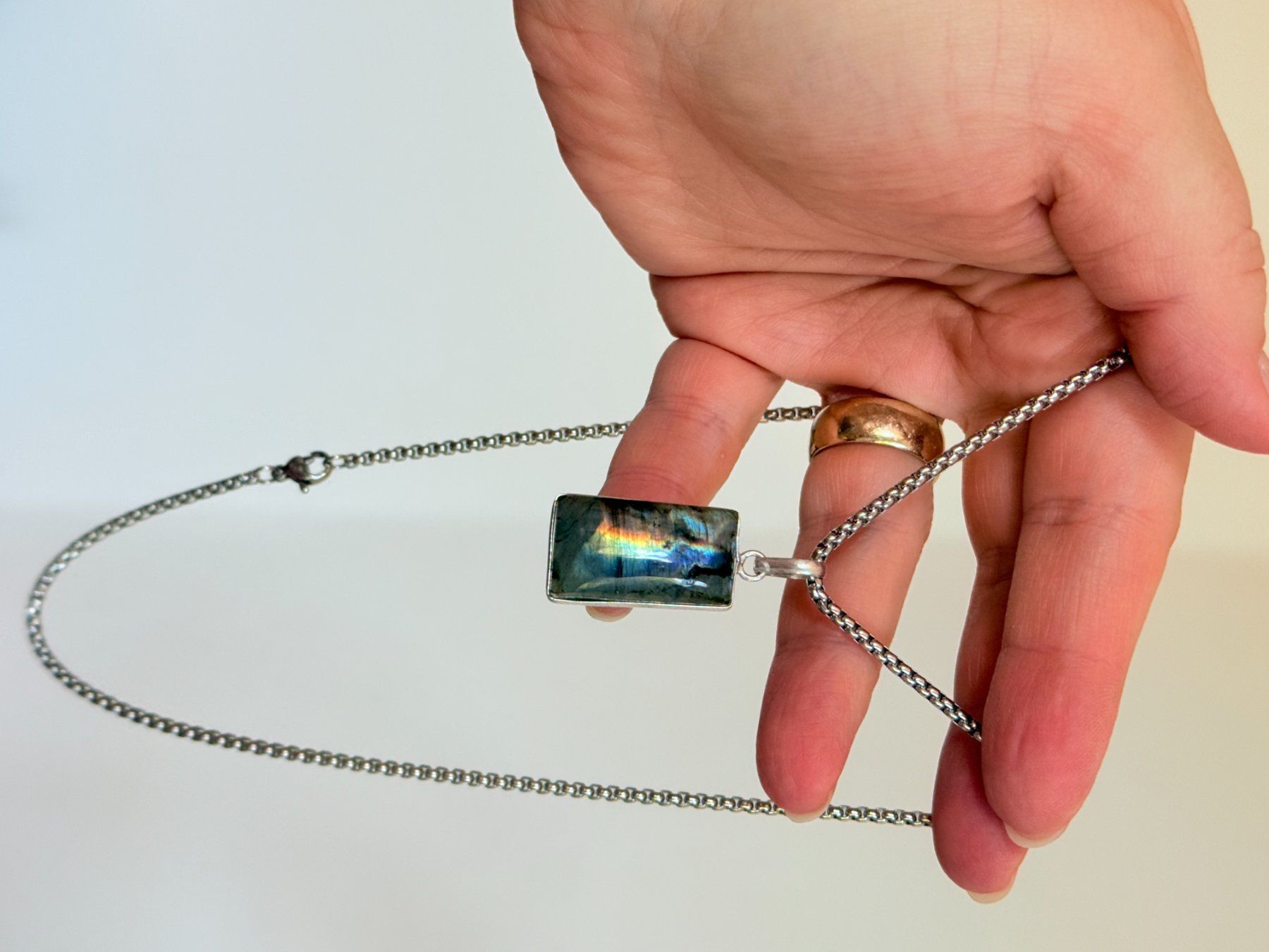 Catenine: Collier avec Labradorite – Nuovo e nell'imballaggio originale da Genève venduto da AWWA 2
