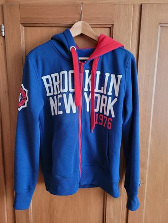 Stegol Hoodie Gr. M Brooklyn New York 1976 blau rot