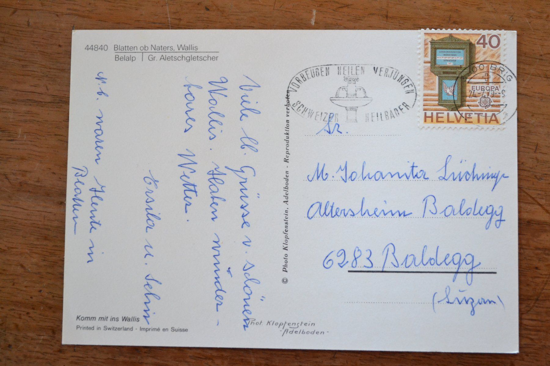 Cartoline postali: AK Blatten-Naters VS – Usato da Beinwil am See venduto da kajak55 1