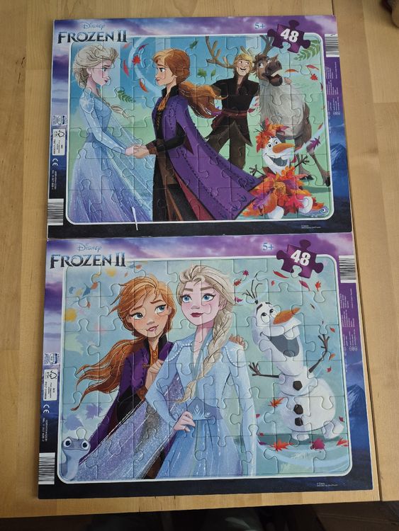 2x Frozen Rahmenpuzzle 48 Teile Disney Elsa Anna Olaf Kinder | Kaufen ...