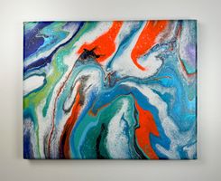 Acryl-Flüssigkeitsmalerei, rechteckig