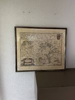 Antike Landkarte Mainz  Janssonius  gerahmt