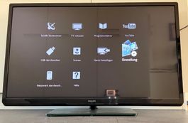 Fernseher Philips 43 Zoll mit Fernbedienung und Standfuss
