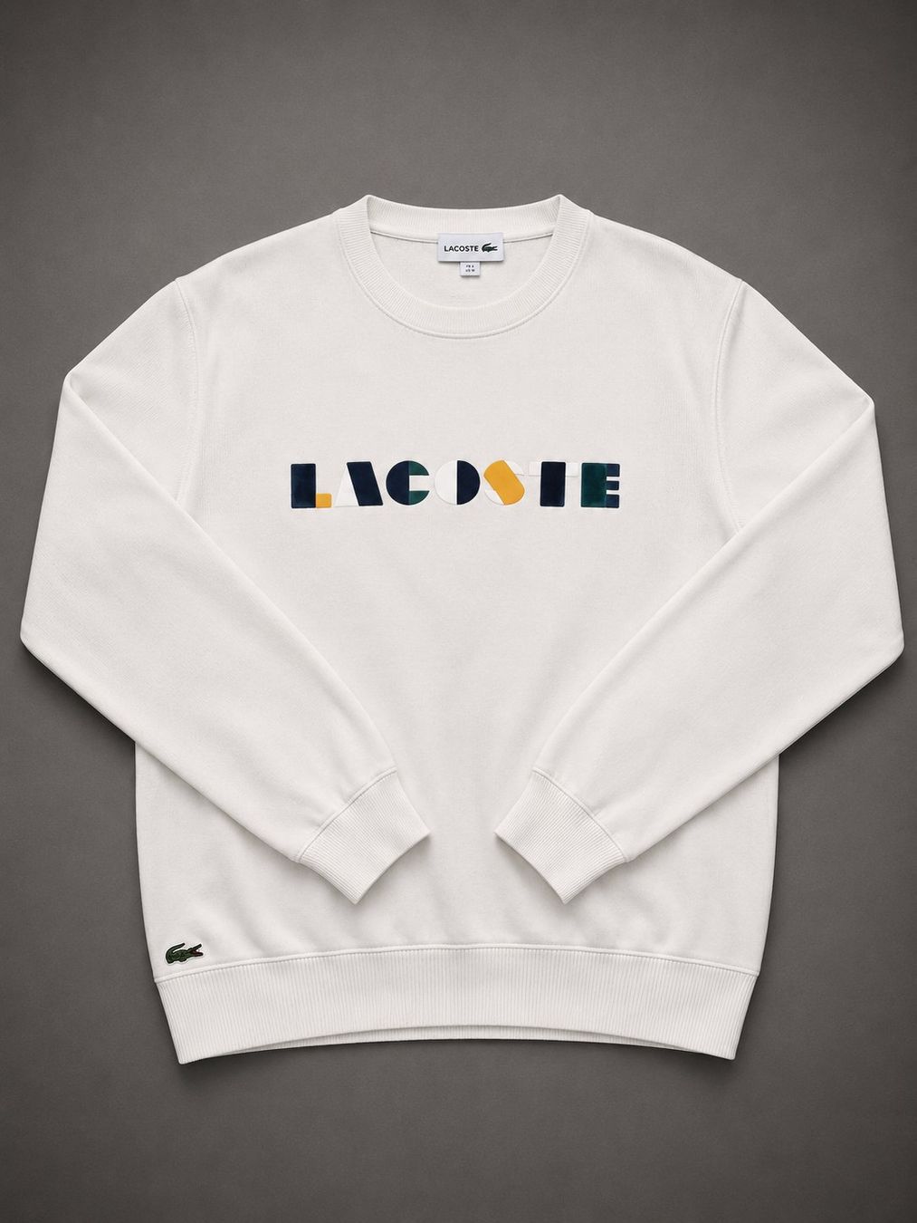 Lacoste Pulls & Sweat-shirts: Pull en maille Lacoste - Blanc - Logo brodé - Taille 5 (L) – Neuf (Voir description) à Le Locle par sAm_2112