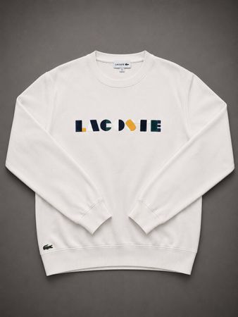 Pull en maille Lacoste - Blanc - Logo brodé - Taille 5 (L)