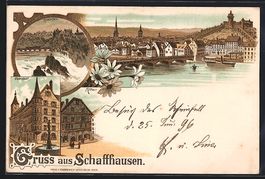 Litho Schaffhausen, Oberstadt, Rheinfall
