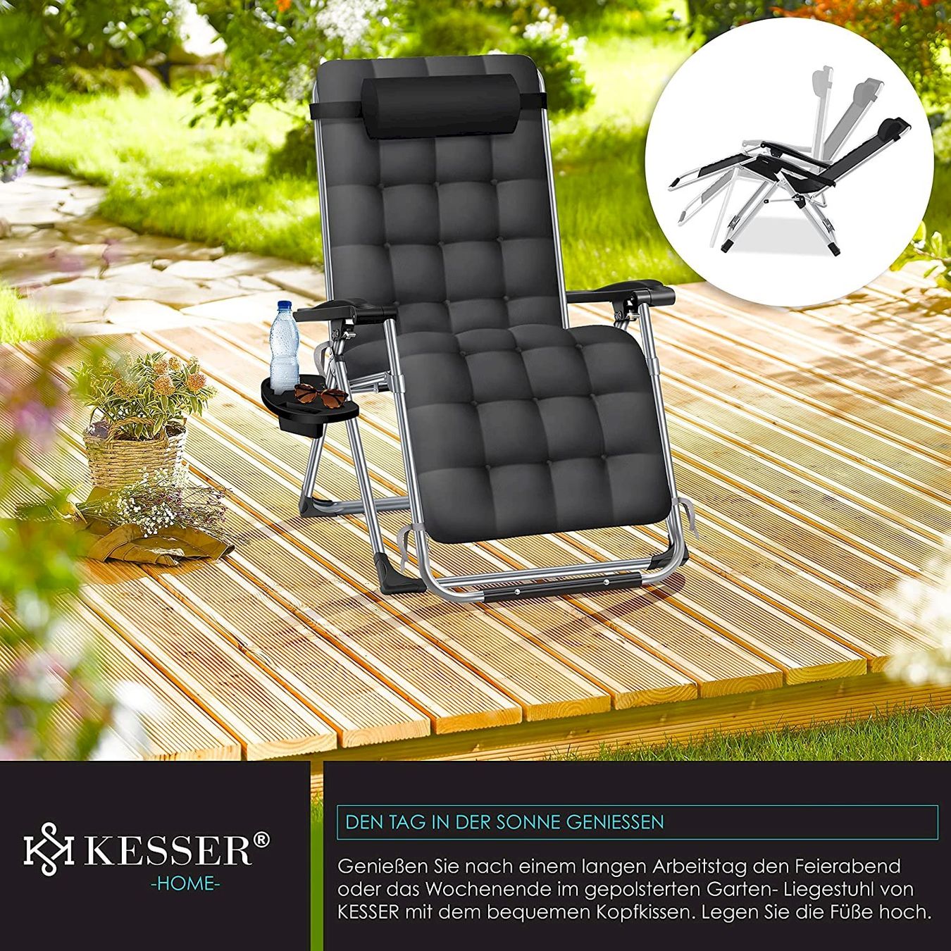 Liegen & Liegestühle: KESSER Gartenstuhl anthrazit – Neu und originalverpackt aus Bottighofen von zaap 7