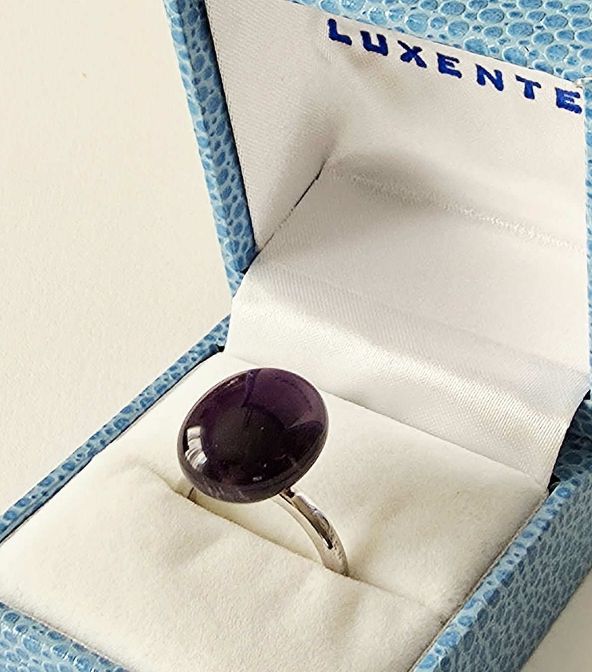 Ringe: Moderner Cabochon Natur-Amethyst Silberring 925 - Neu – Neu und originalverpackt aus Uetikon am See von Coralreef 3