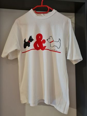 Neuw. T'Shirt weiss mit Hunde Motiv - Gr.M