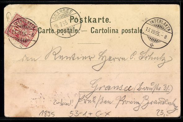 Cartes postales: Vorläufer-Lithographie Staubbach /Berne – D'occasion à Berlin par bartko-reher 1