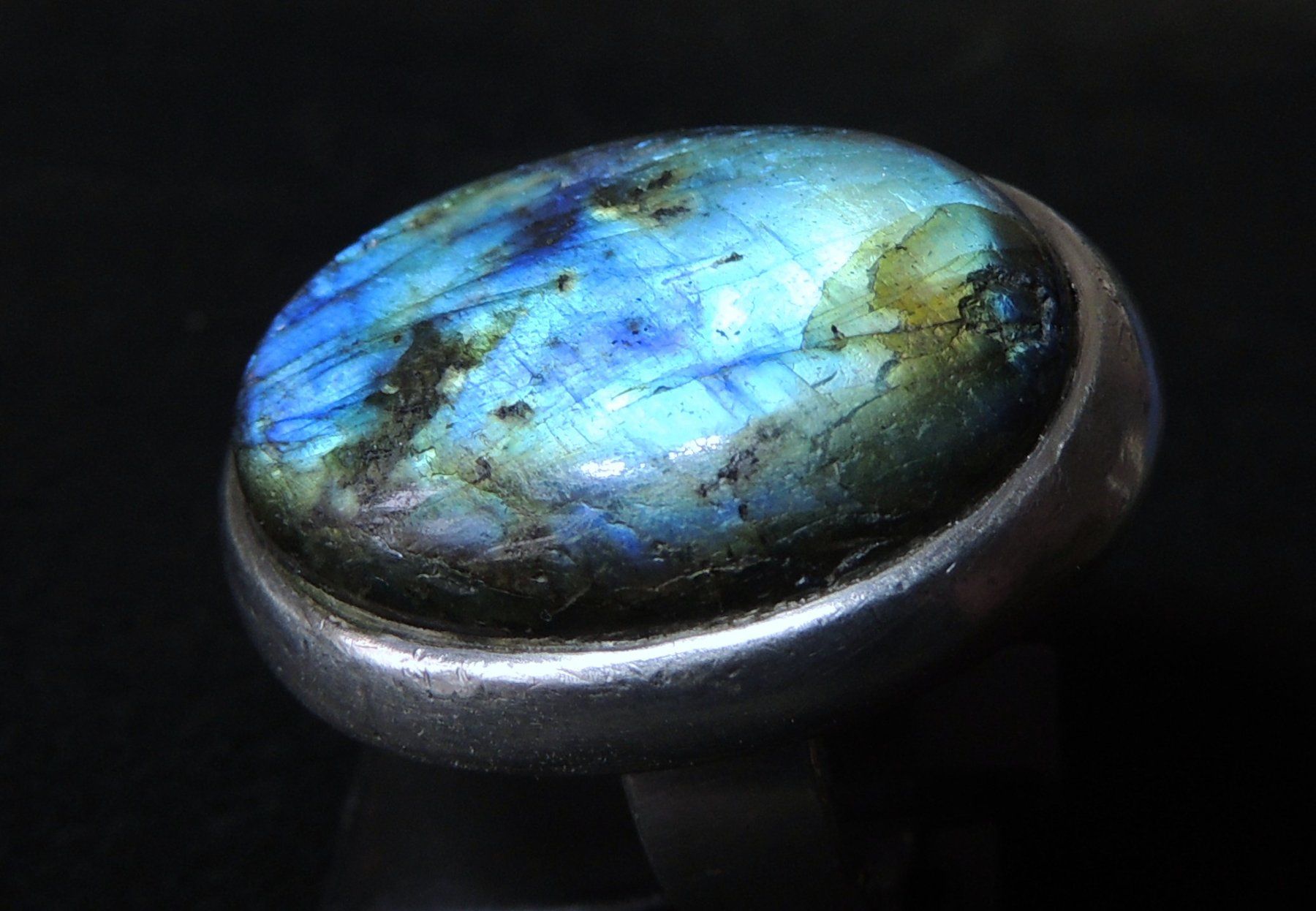 Anelli: Labradorit Silber 800 Fingerring Gr. 52 – Usato da Waldenburg venduto da schaller707 1