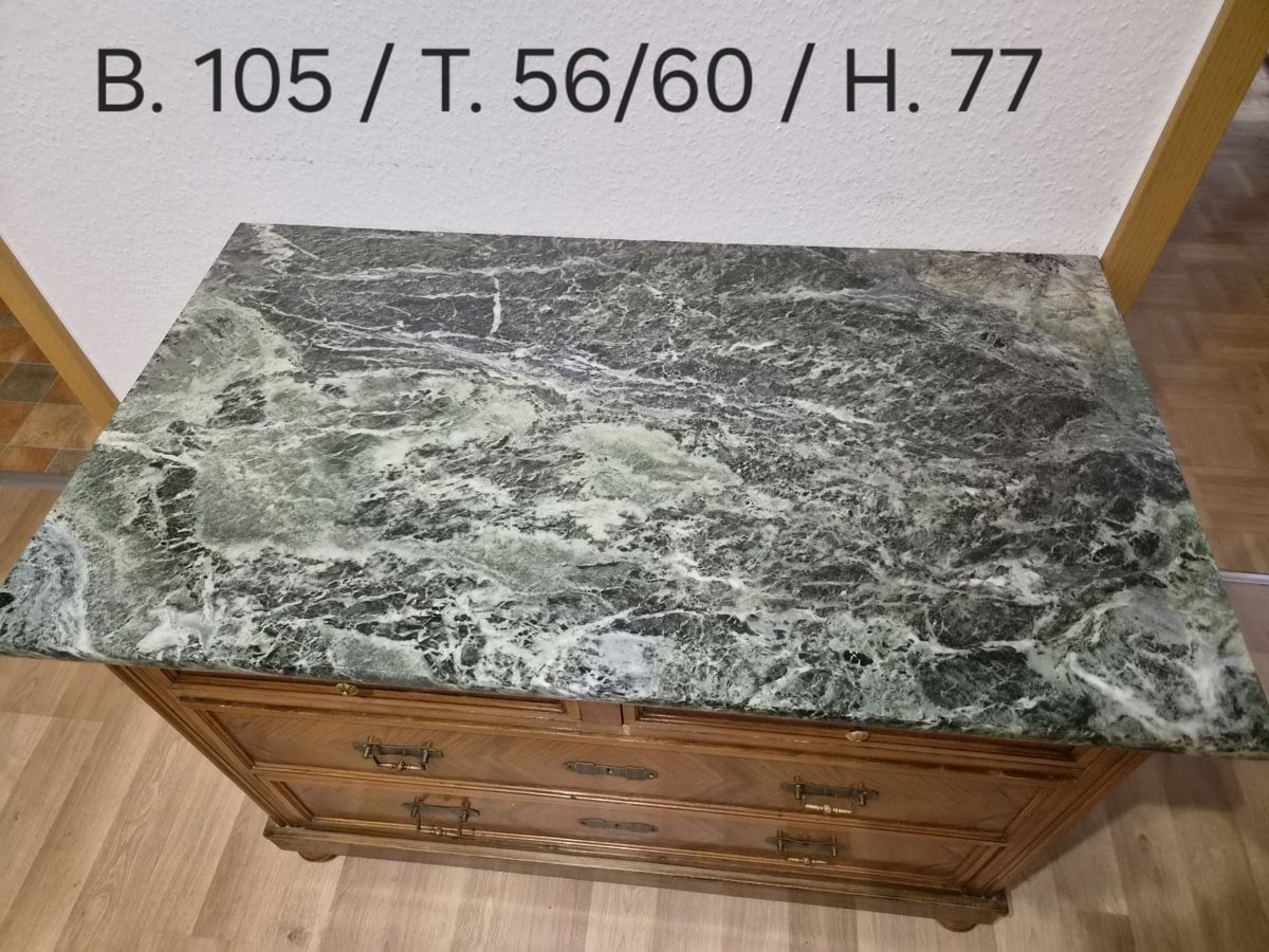 Cassettiere: Kommode Holz mit Schubladen und Marmorplatte – Usato da Langnau am Albis venduto da corebis 1