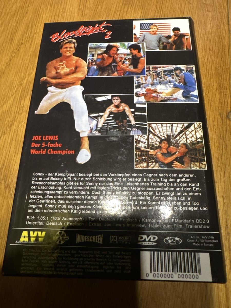 Tutti i DVDs: Bloodfight 2 Gr. Hartbox avv – Usato da Benken ZH venduto da Audi-erich 1