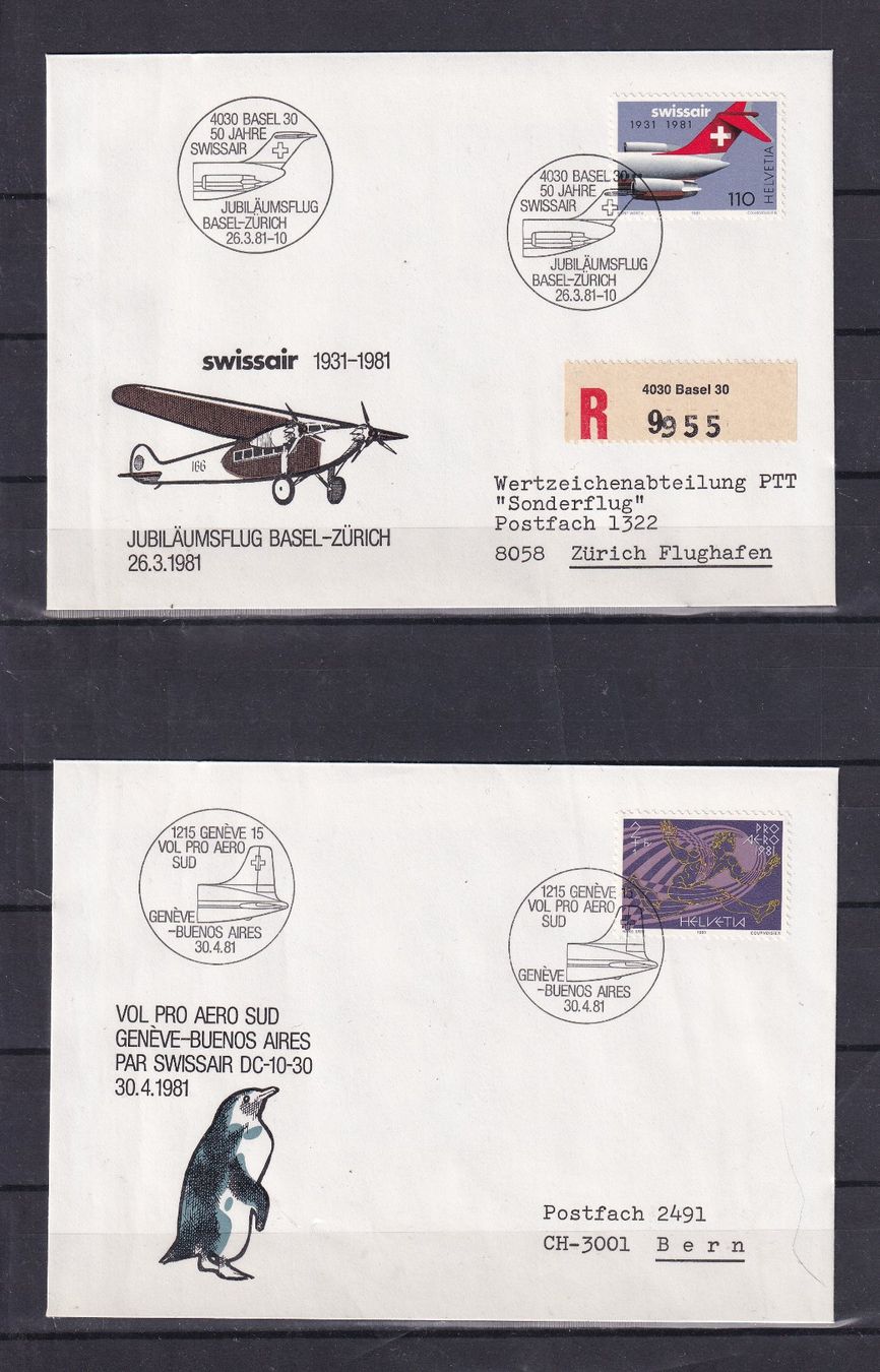 Alle Briefmarken: 1981   FDC SWISSAIR – Gebraucht aus Nyon von an54 1