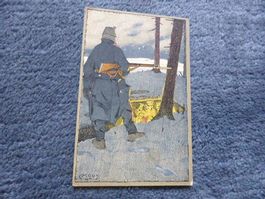 Feldpost,Litho Künstl.Moos,Bäcker-Kp.7,Grenzbesetzung,1915