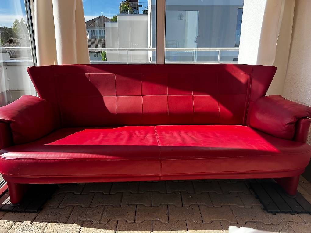 Rolf Benz Divani: rotes Rolf Benz Ledersofa – Usato da Zürich venduto da ciaostuffy 1