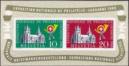 1955, Lausanner-Block Nr. W35, sauber postfrisch **.
