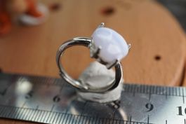 Chalcedon Herz     ring Grösse  Variabel     (Räumung!)