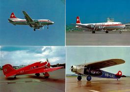 Swissair Ansichtskarten Vintage Rare 4 x 10/15 ungelaufen