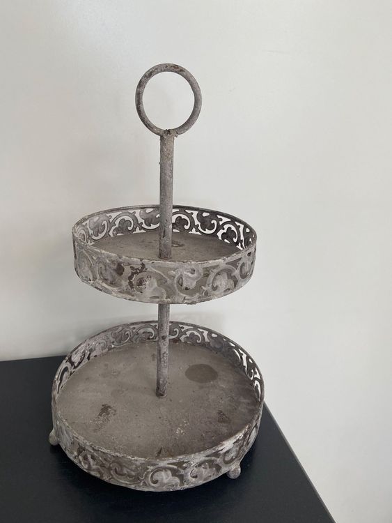 à Table Etagere 2-stufig, Metall, 28 Cm Hoch – Platzsparende Servierplatte Für Teller Oder Deko