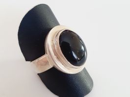 Silber ring  925 er mit schwarzem Onyx Stein, Grösse 17.4 💍
