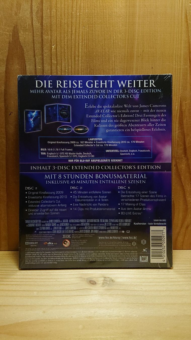 Tutti i DVDs: AVATAR Extended Blu-Ray Collector's Edition 3 Disc's – Nuovo (secondo la descrizione) da Wilderswil venduto da Exebub 1