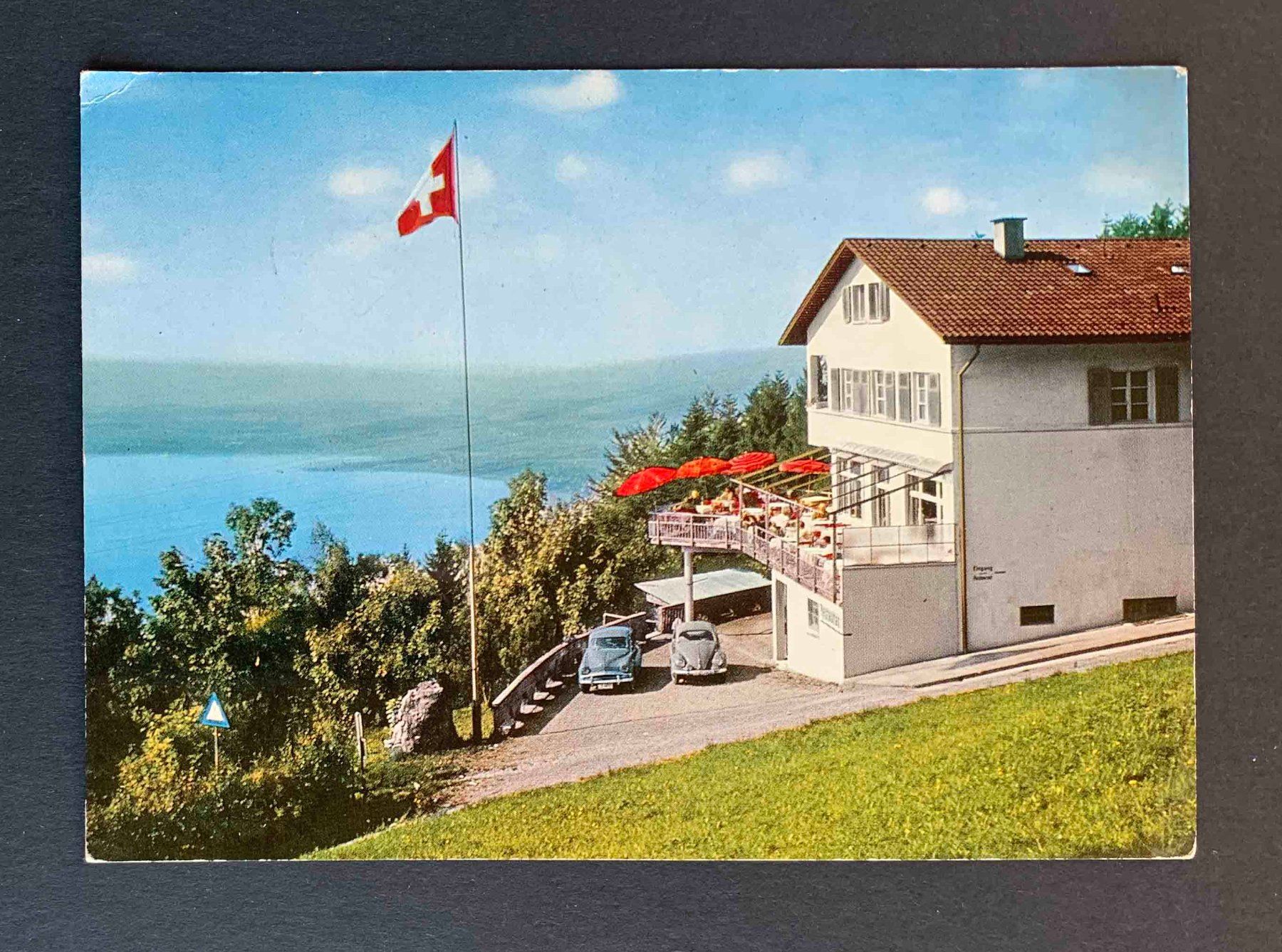 Cartoline postali: AK Hotel Restaurant Bahnhof Zugerberg – Usato da Goldau venduto da artelier1