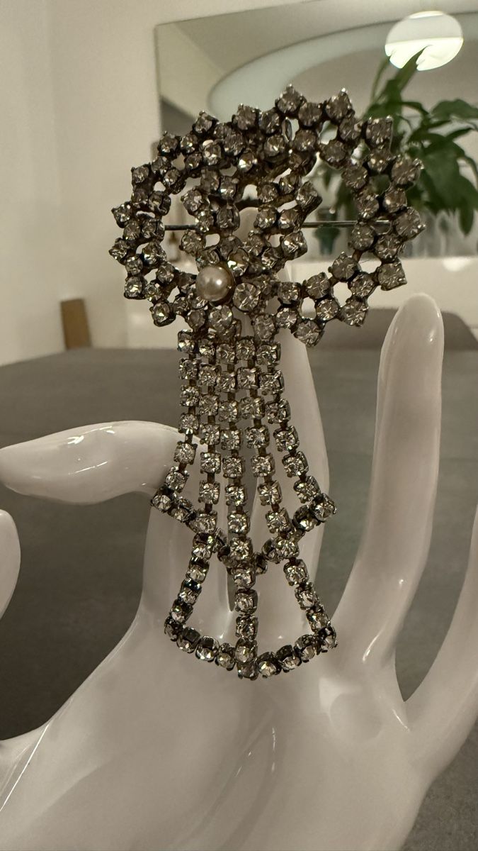 Spille & Fermagli: Broche Vintage Strass et Perle – Usato da Nyon venduto da stylevintage79 4