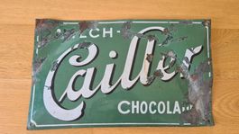 Vintage Cailler Milch Schokolade Emailschild um 1920