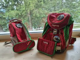 Ergobag Schulrucksack Set mit Pferdekletts