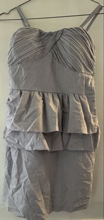 Cute Blue & White Striped Summer Dress - Size S/38