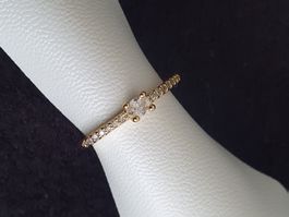 Goldfarbener Zirkonia-Ring 17mm