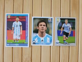 3X Panini Sticker Lionel Messi World Cup