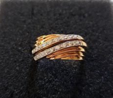 Gold 585 Massiv Ring Mit Steine