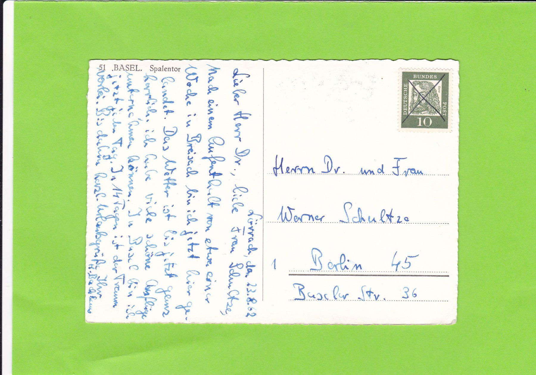 Cartoline postali: Basel-Spalentor--belebt – Usato da St. Peterzell venduto da neckertal 1