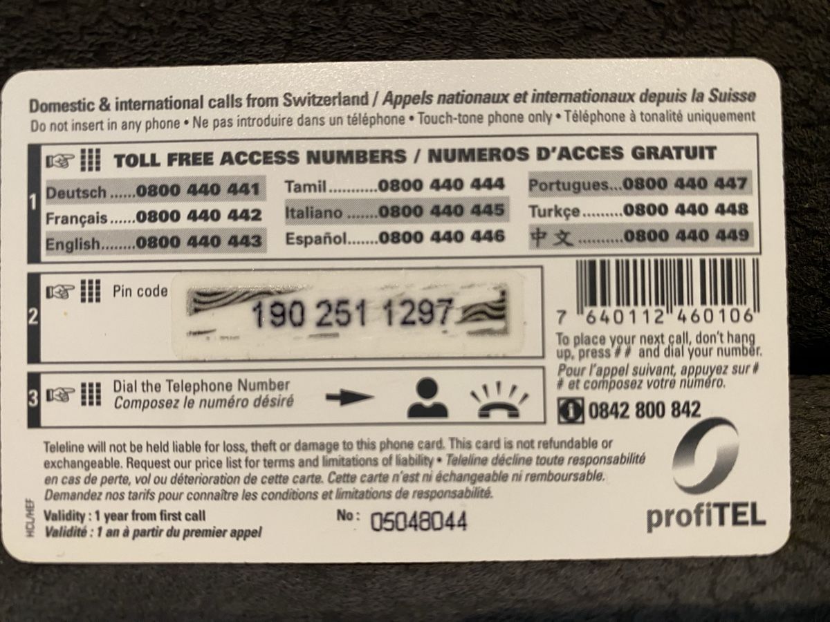 Schede telefoniche: Teleline – Usato da Lausanne venduto da babacard10 1