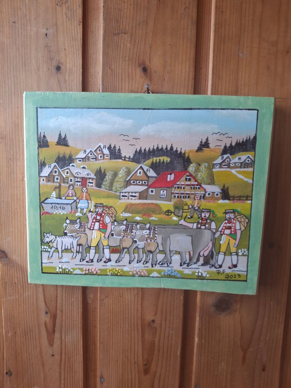 Dipinti: Wunderschönes Bauernmalerei Bild Sommer ** 86 – Usato da Zürich venduto da Soragno50