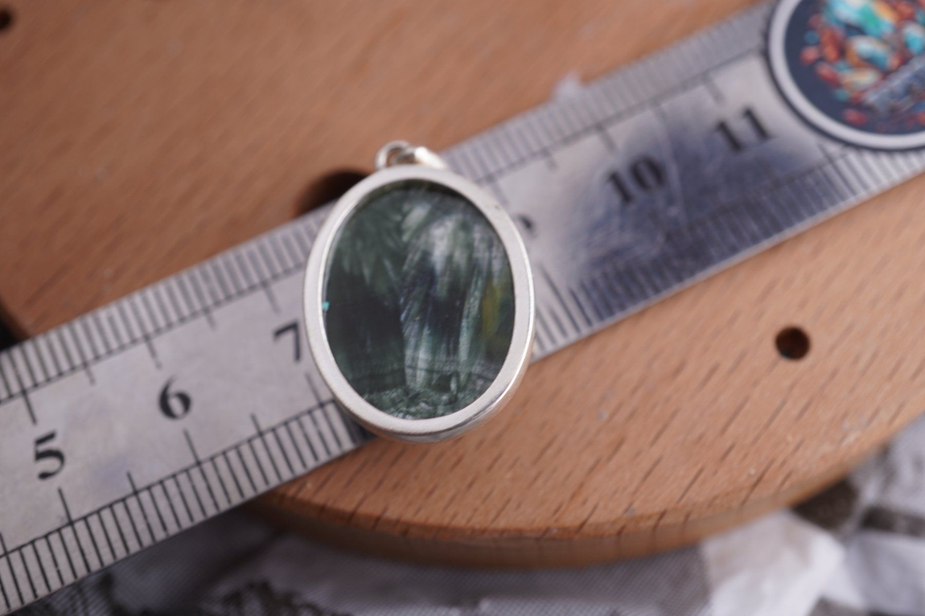 Minerali & Pietre curative: Seraphinit  925 Silber  oval 20mm     Anhänger  "TOPSTONE" – Nuovo e nell'imballaggio originale da Eschenbach SG venduto da topstone 5
