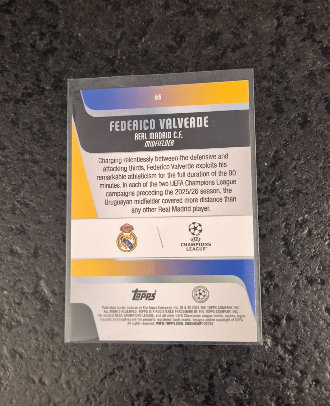Topps Carte collezionabili: Federico Valverde /99 - Real Madrid - Topps – Nuovo (secondo la descrizione) da Burg AG venduto da Danoe 1